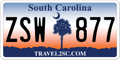 SC license plate ZSW877