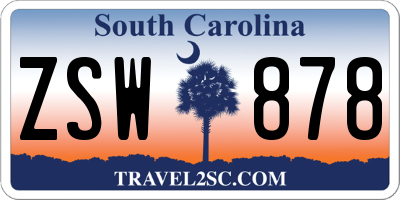 SC license plate ZSW878