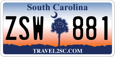 SC license plate ZSW881