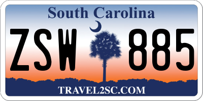 SC license plate ZSW885