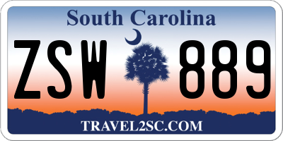 SC license plate ZSW889