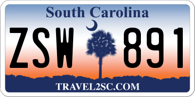 SC license plate ZSW891