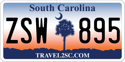 SC license plate ZSW895