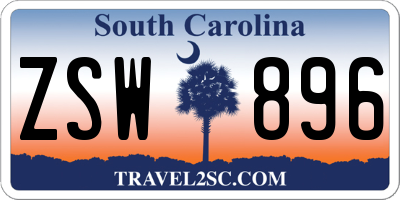 SC license plate ZSW896