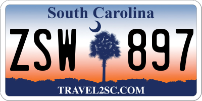 SC license plate ZSW897