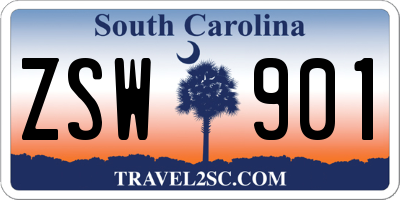 SC license plate ZSW901