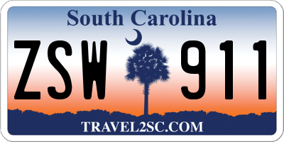 SC license plate ZSW911