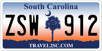 SC license plate ZSW912