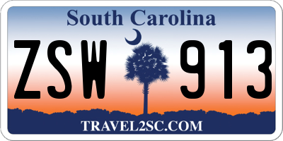 SC license plate ZSW913