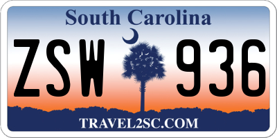 SC license plate ZSW936