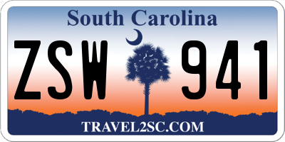 SC license plate ZSW941