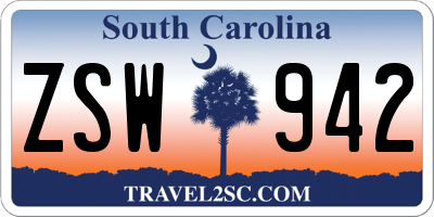 SC license plate ZSW942
