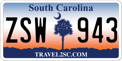 SC license plate ZSW943