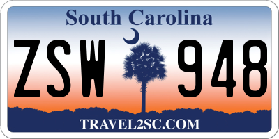 SC license plate ZSW948