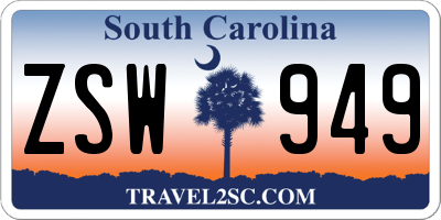 SC license plate ZSW949