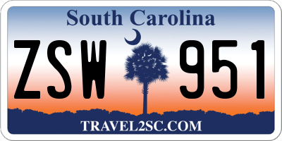 SC license plate ZSW951