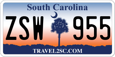 SC license plate ZSW955
