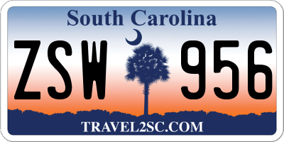 SC license plate ZSW956