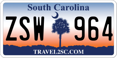 SC license plate ZSW964