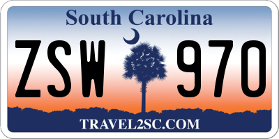 SC license plate ZSW970
