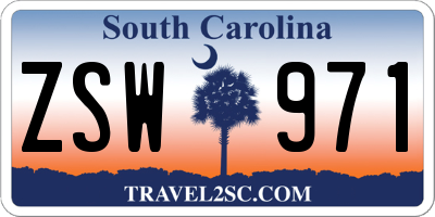 SC license plate ZSW971