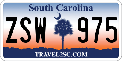 SC license plate ZSW975