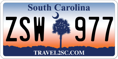 SC license plate ZSW977