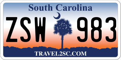 SC license plate ZSW983