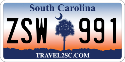 SC license plate ZSW991