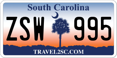 SC license plate ZSW995