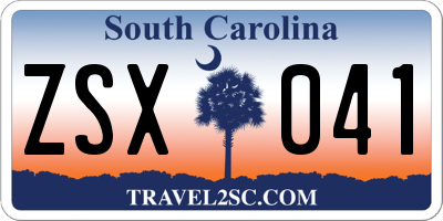 SC license plate ZSX041