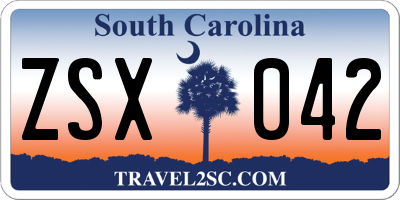 SC license plate ZSX042