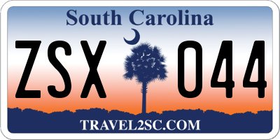 SC license plate ZSX044
