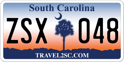 SC license plate ZSX048