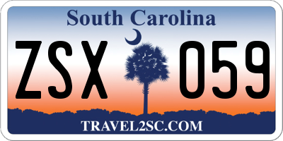 SC license plate ZSX059