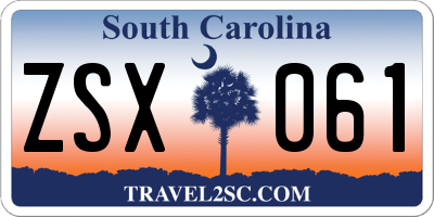 SC license plate ZSX061