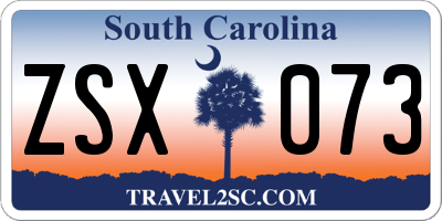 SC license plate ZSX073