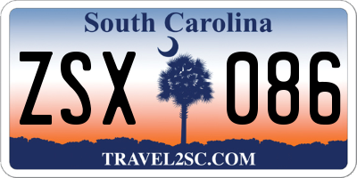 SC license plate ZSX086