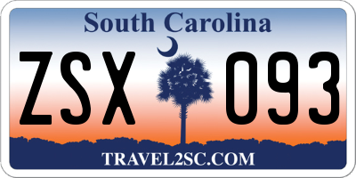 SC license plate ZSX093