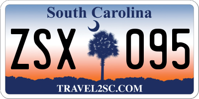 SC license plate ZSX095