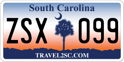 SC license plate ZSX099