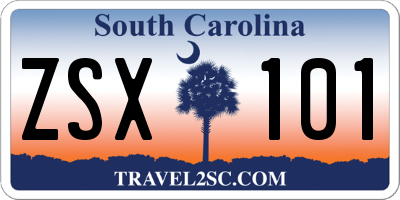 SC license plate ZSX101
