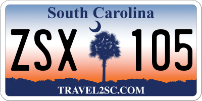 SC license plate ZSX105