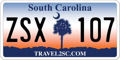 SC license plate ZSX107