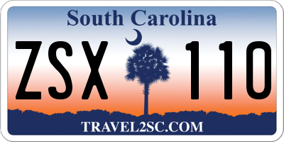SC license plate ZSX110