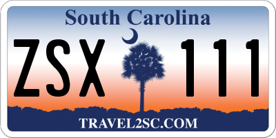 SC license plate ZSX111