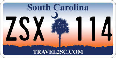 SC license plate ZSX114