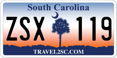 SC license plate ZSX119