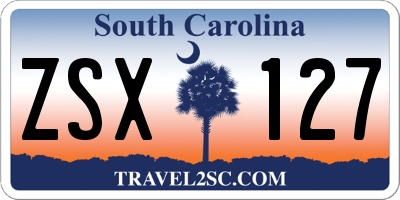 SC license plate ZSX127