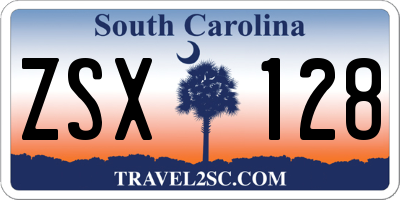SC license plate ZSX128